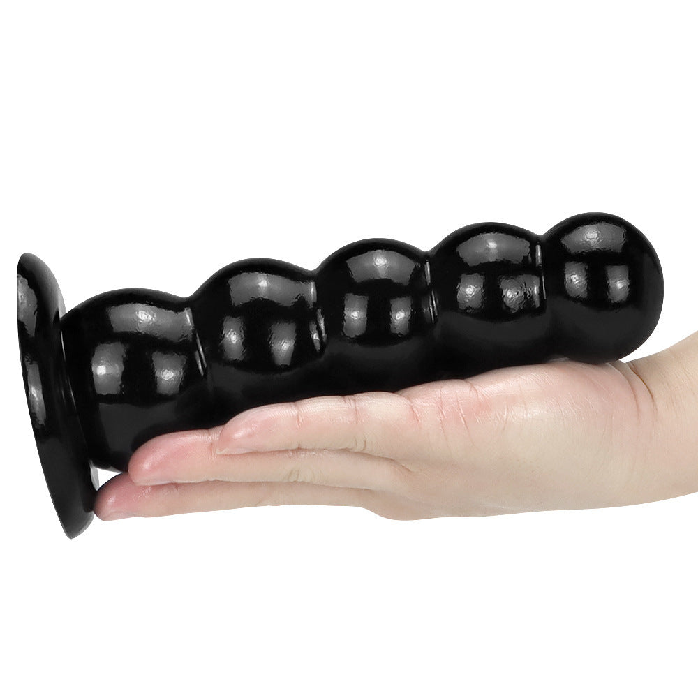 Oversized Tower Sucker Soft Pull Beads Butt Plug – Thick Black PVC Anal Toy