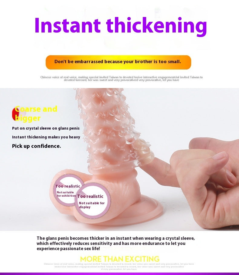 Dragon Scale Crystal Condom for Men – Long, Thick, Spiny Wolf Tooth Design