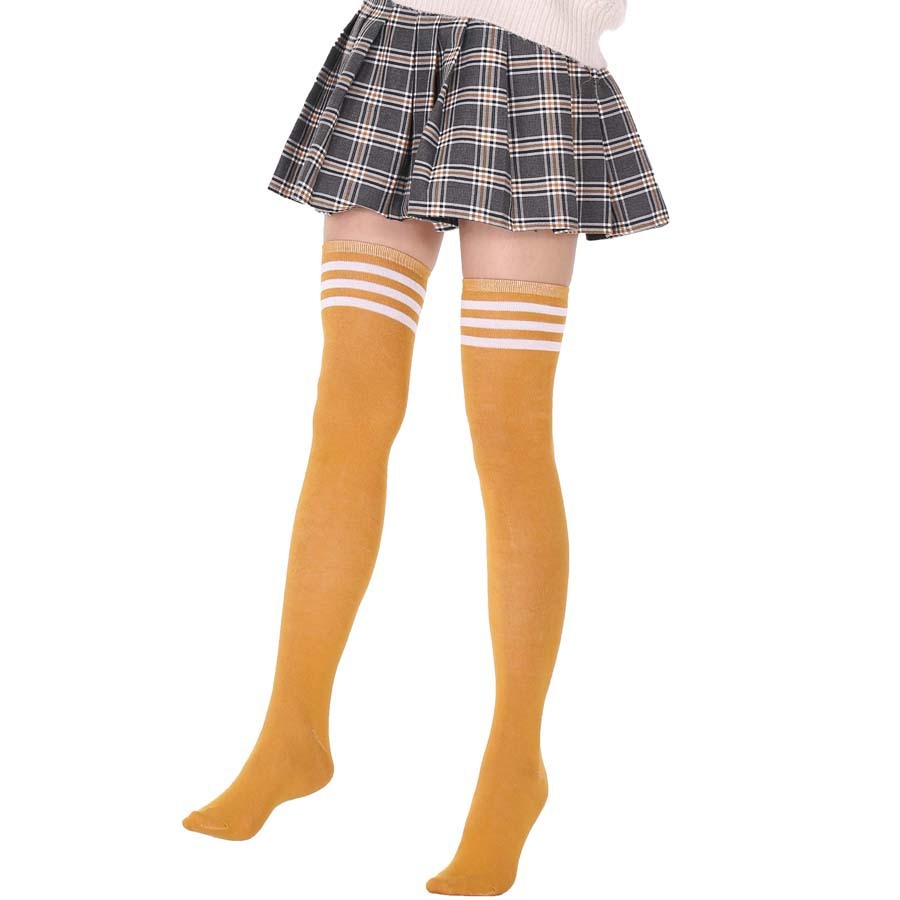 All-Match Women's Dance Pantyhose - Overknee Long Boot Socks with Stripes in Multiple Colors