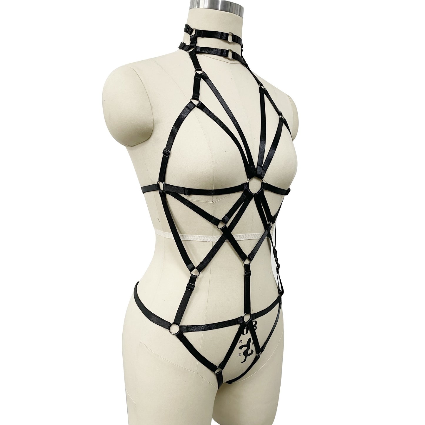Adjustable Body Binding Underwear – Seductive Black Harness Suit for Mature Style