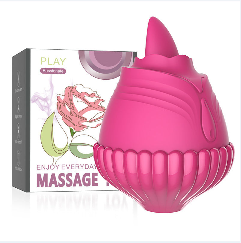 Rose Red & Grass Green Electric Tongue Licking Teaser for Women - Clitoral Masturbation Device