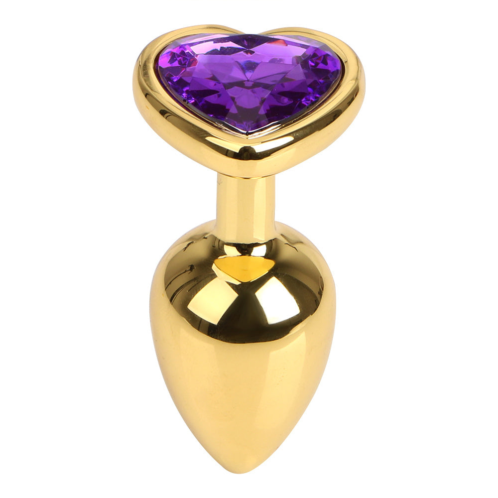 Gold Alloy Love Heart Butt Plug - Fashionable Minimalist Design