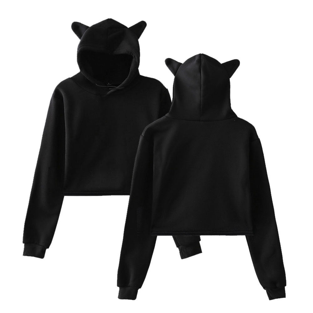 Women's Long Sleeve Crop Hoodie | Comfortable Pullover Sweatshirt for Streetwear