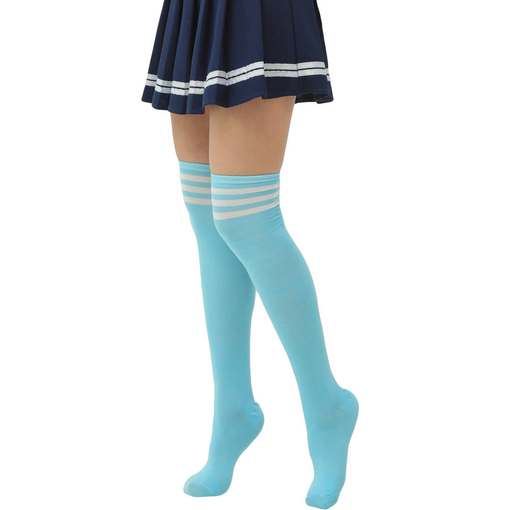 All-Match Women's Dance Pantyhose - Overknee Long Boot Socks with Stripes in Multiple Colors