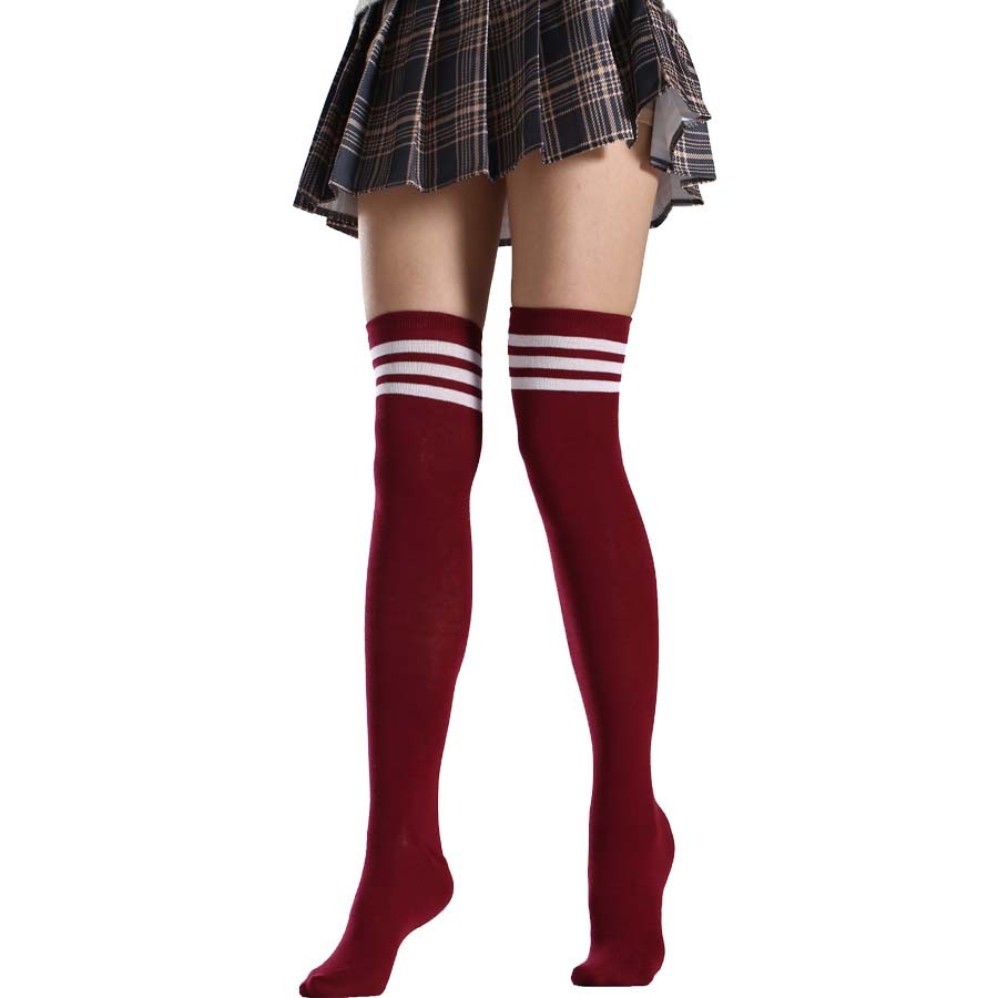 All-Match Women's Dance Pantyhose - Overknee Long Boot Socks with Stripes in Multiple Colors