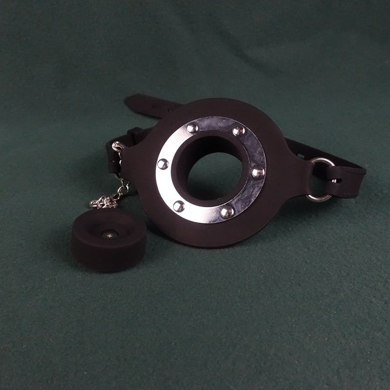Large Diameter Silicone Mouth Gag with Discharge Spout – BDSM Deep Throat Training Device