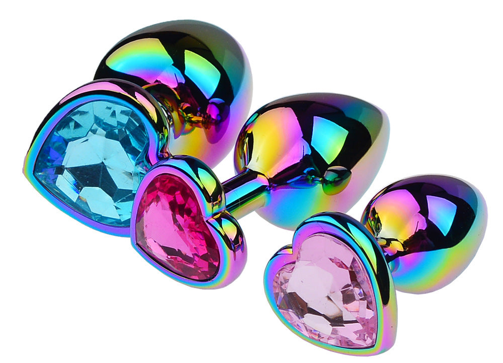 Colorful Heart-Shaped Metal Butt Plug Set – Sexy Aluminum Alloy Toys