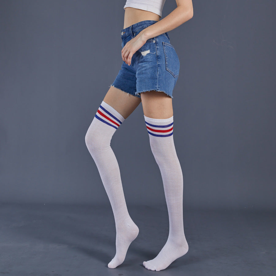 All-Match Women's Dance Pantyhose - Overknee Long Boot Socks with Stripes in Multiple Colors