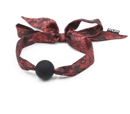 Bundle Forced Deep Throat Mouth Ball with Silicone Toys Set – Mouth Ball, Breast Clip, Eye Mask & Candle