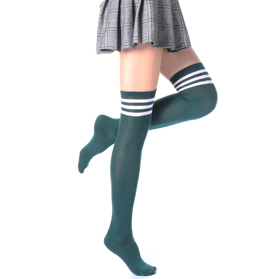 All-Match Women's Dance Pantyhose - Overknee Long Boot Socks with Stripes in Multiple Colors