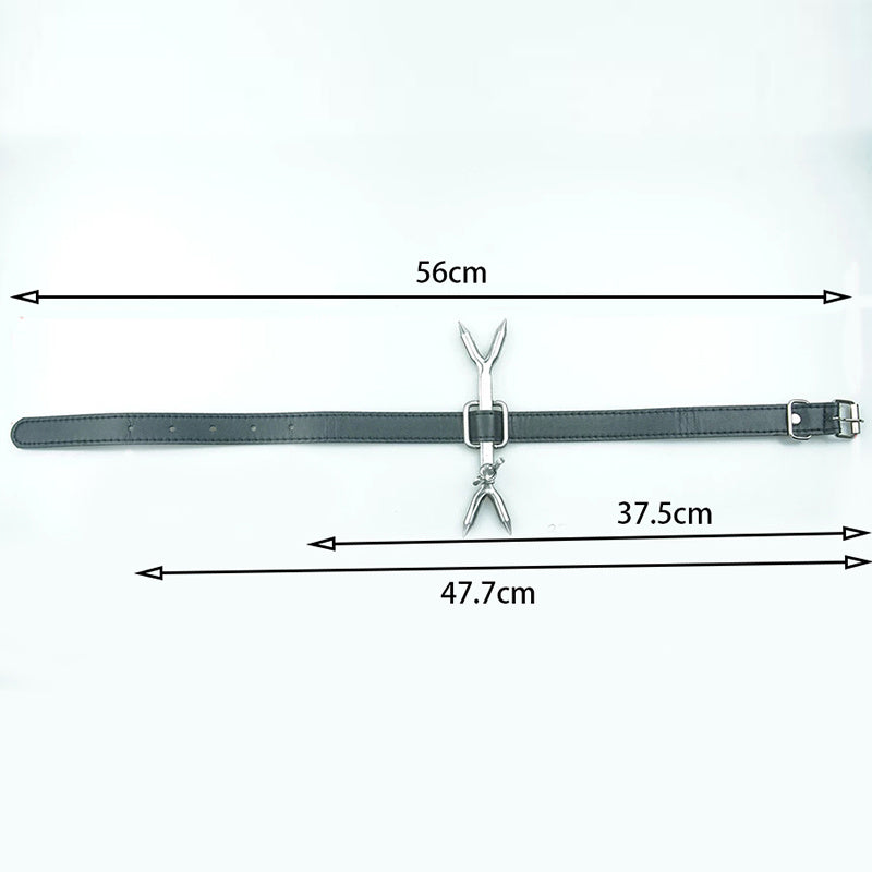 Leather Bondage Collar for Men & Women | Stainless Steel BDSM Restraint Toy