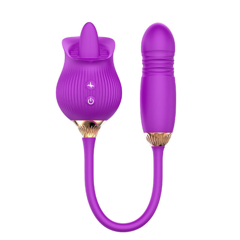 Rose Suction Telescopic Vibrator – Multi-Function Pleasure for Women