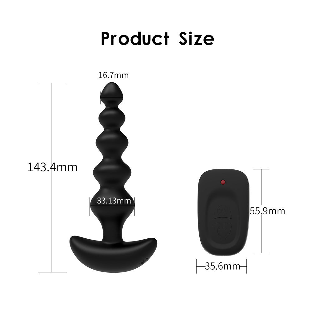 Remote Control Rechargeable Prostate Massager – Black ABS Silicone with USB Charging