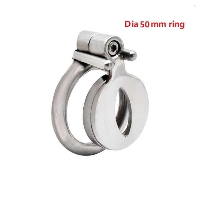 Stainless Steel Male Chastity Cage – Adjustable Locking Ring with Mirror Polish