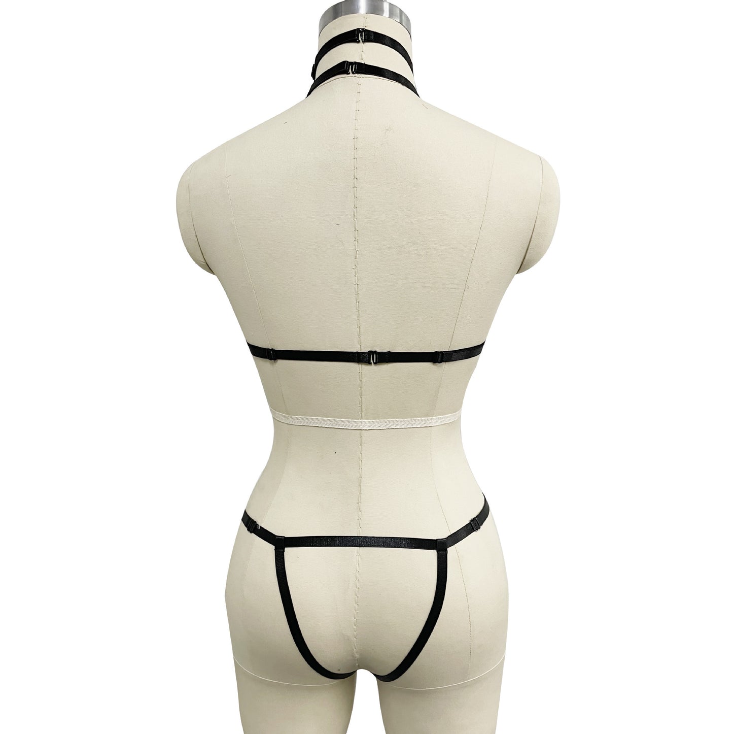Adjustable Body Binding Underwear – Seductive Black Harness Suit for Mature Style