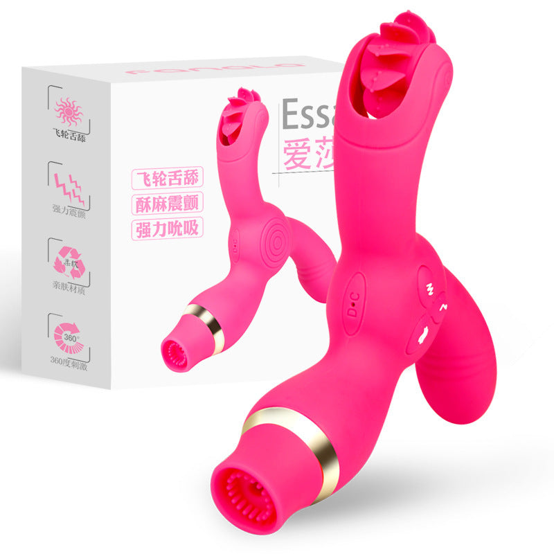 Triple-Head Silicone Vibrating Massager – Electric Full-Body Relaxation in Pink