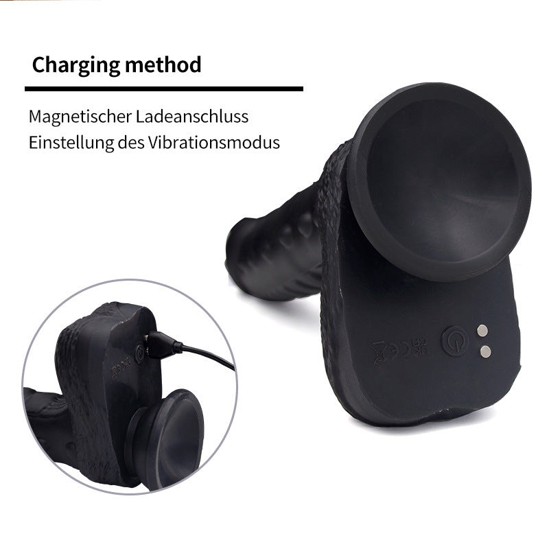 Electric Telescopic Swing Vibrating Toy - Liquid Silicone, 229mm x 39mm, Black