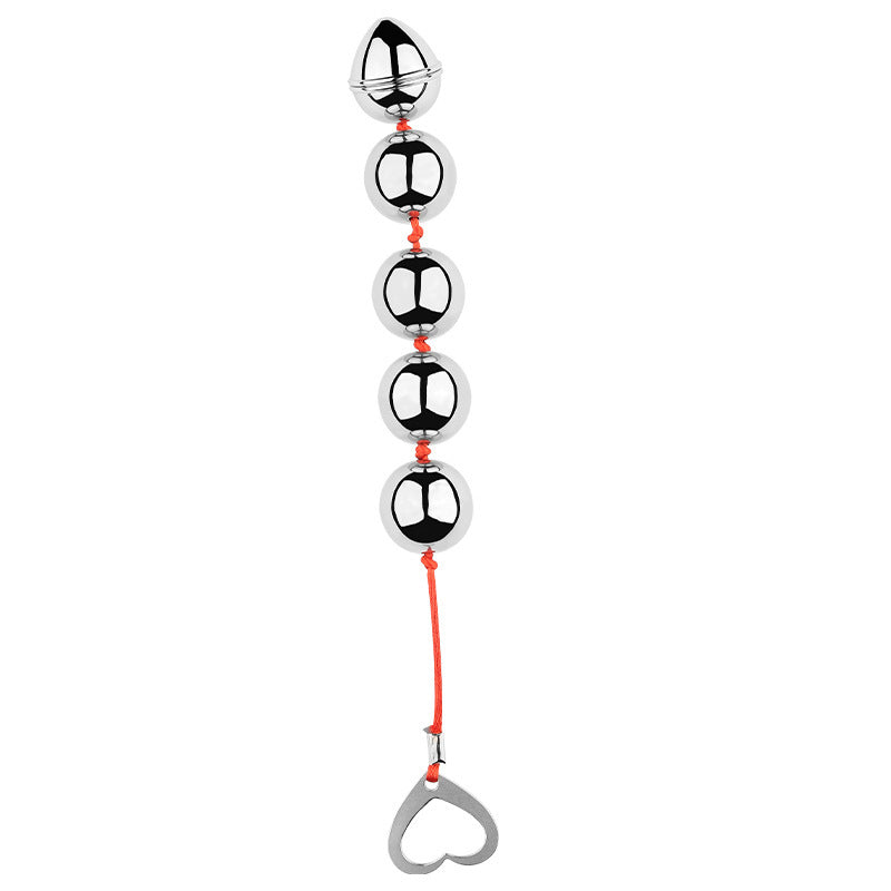 Metal Pull Bead Anal Plug for Couples – Stainless Steel & Aluminum Alloy Expansion Toy