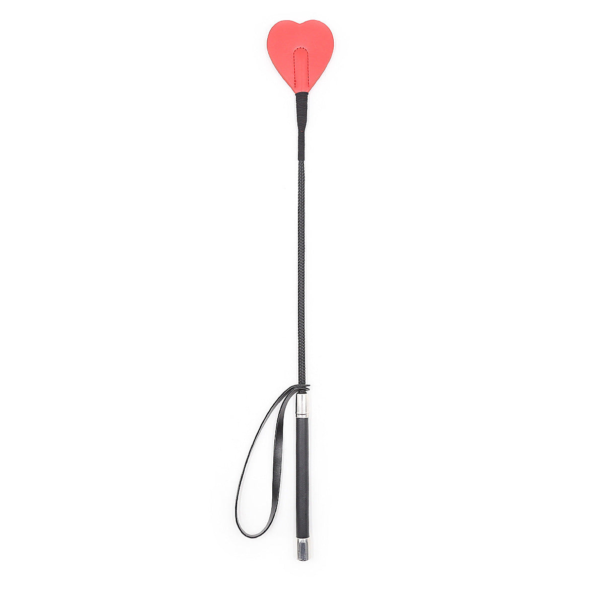 Black & Red Heart-Shaped Leather Paddle – BDSM Training & Impact Play Whip