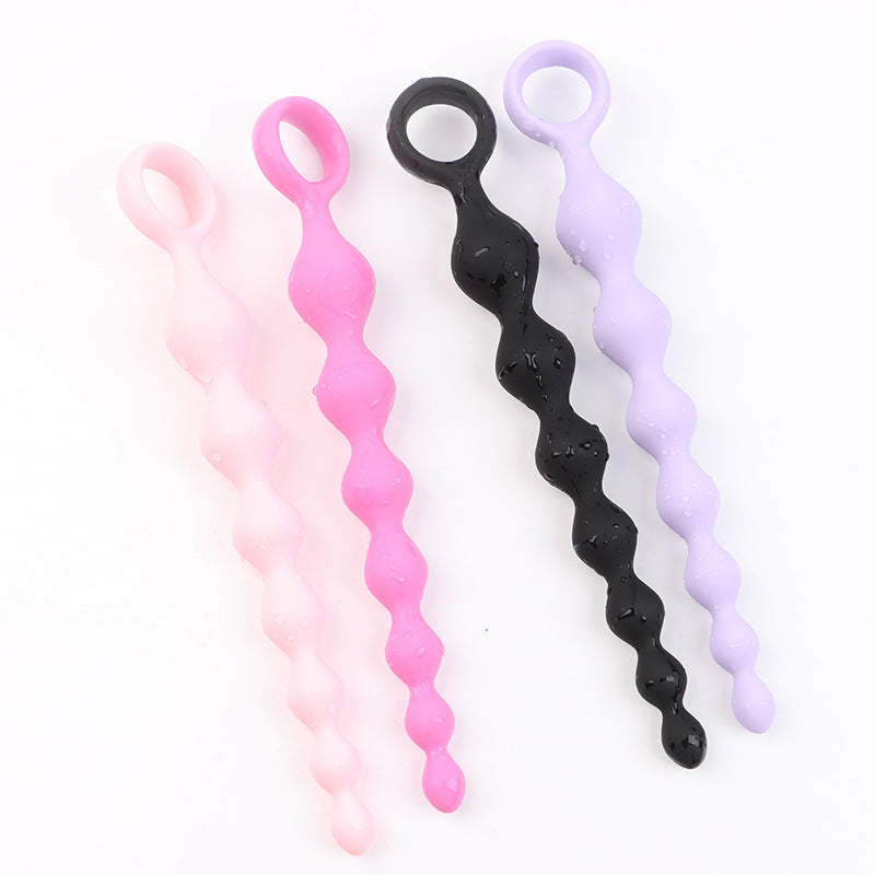 Silicone Butt Plug with Pull Beads – Anal Dilatation Device for Men and Women, Available in 4 Colors