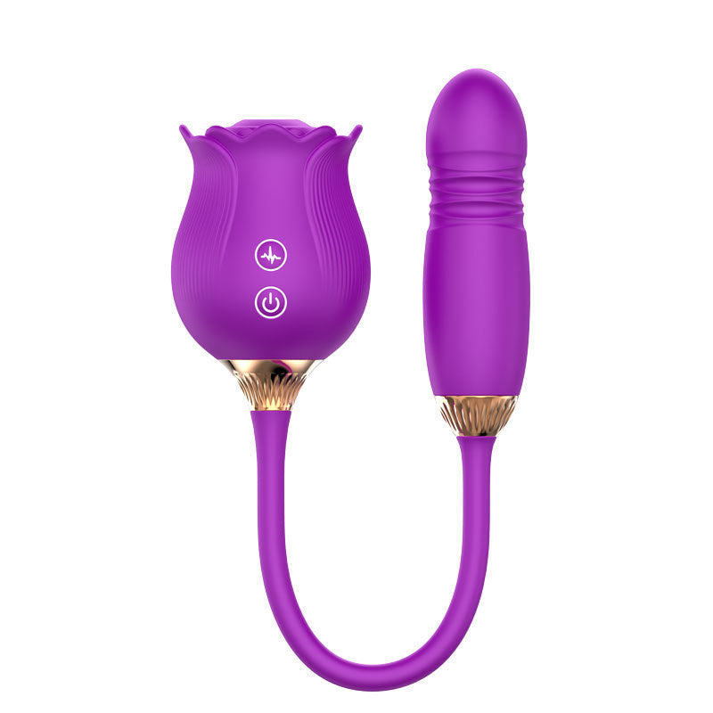 Rose Suction Telescopic Vibrator – Multi-Function Pleasure for Women