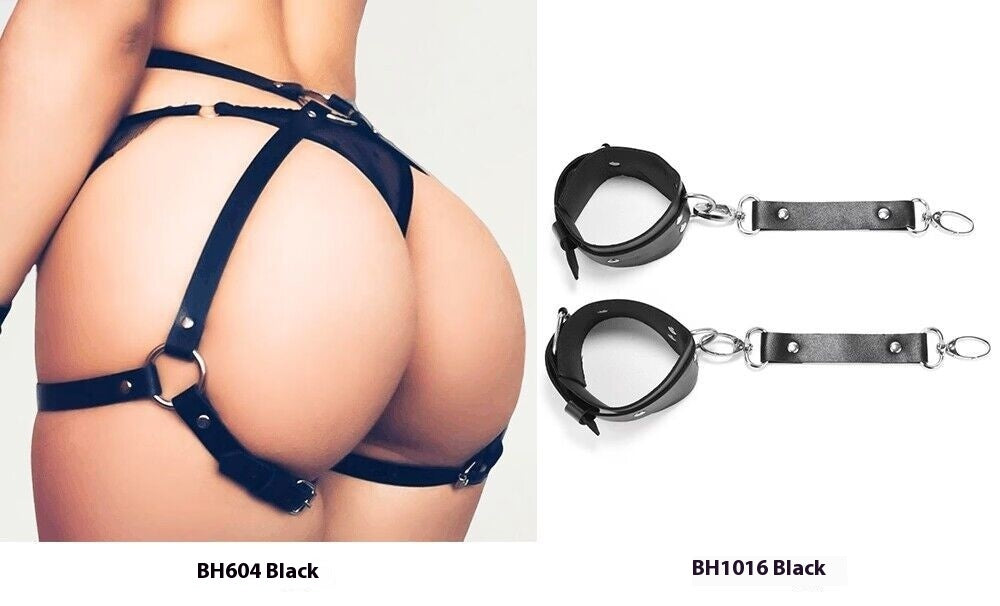 Female Handcuffs Suit with Waist Belt – Bondage Set in Multiple Colors