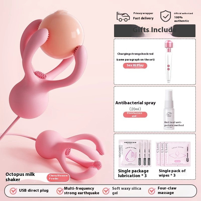 Couples Pleasure and Punishment Kit – Octopus Nipple Clamps and Vibrator Set