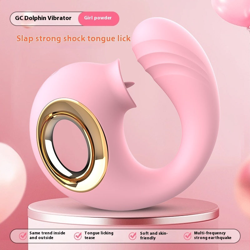Dolphin Tongue Licking Electric Vibrator – 8 Frequency Silicone Massager