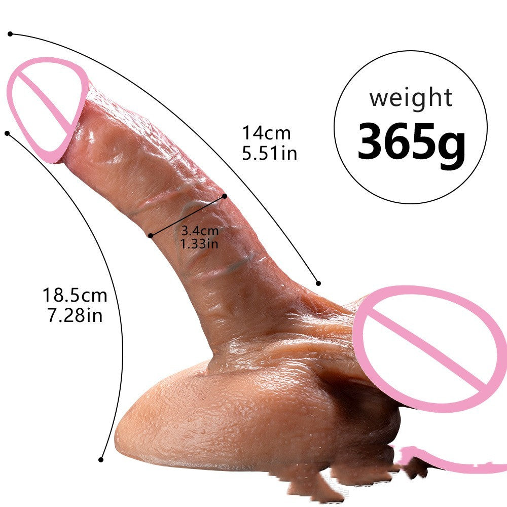 Super Soft Liquid Silicone Dildo with Eggs - Women's Pleasure Device, Available in Small and Large Sizes