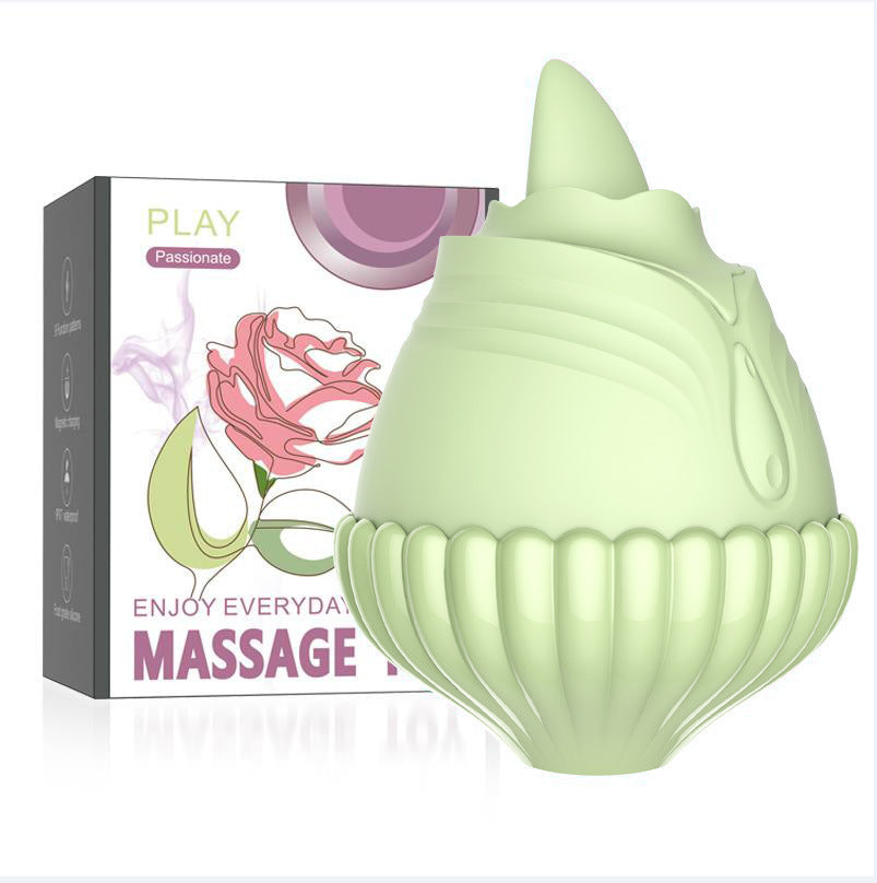 Rose Red & Grass Green Electric Tongue Licking Teaser for Women - Clitoral Masturbation Device
