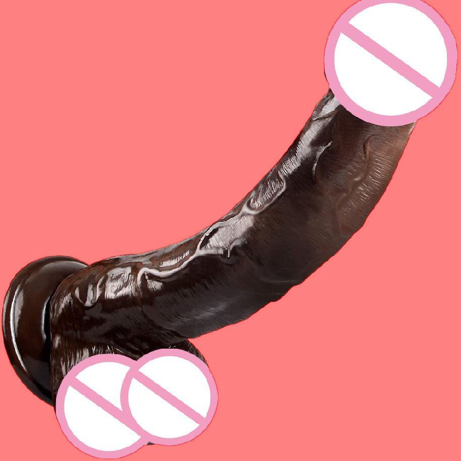 Simulated Silicone Dildo for Women - Realistic Brown Design, Manual Use