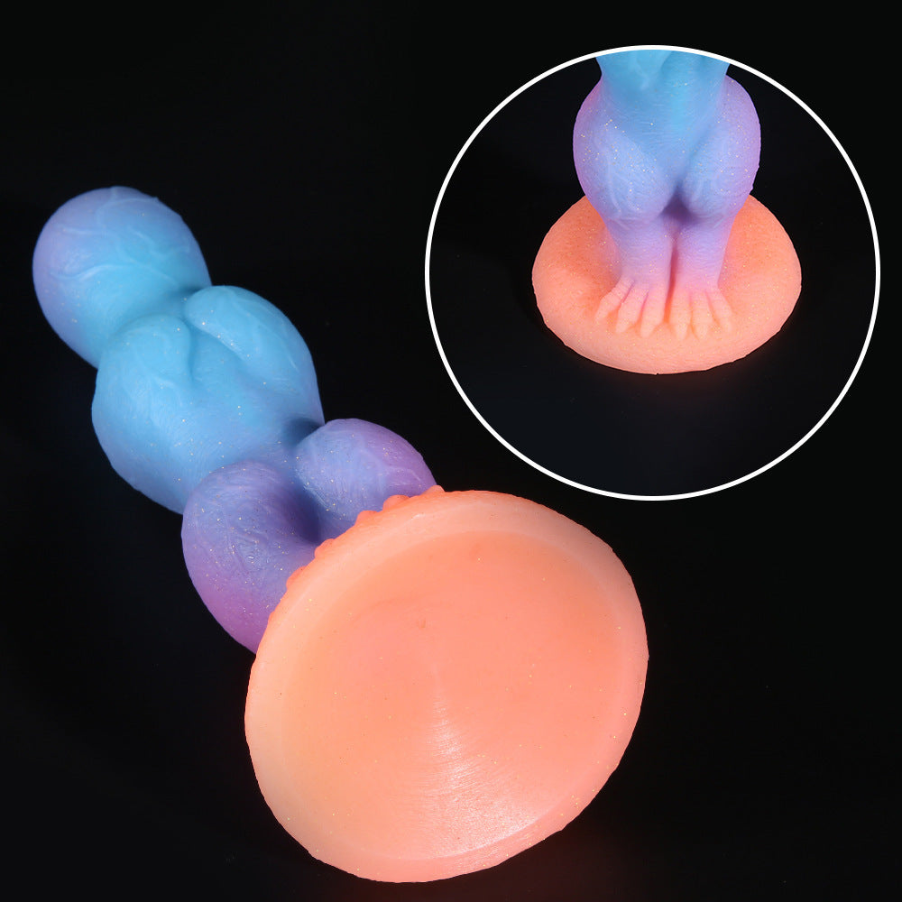 Luminous Mixed Color Liquid Silicone Butt Plug - Special-Shaped, Suitable for Men and Women