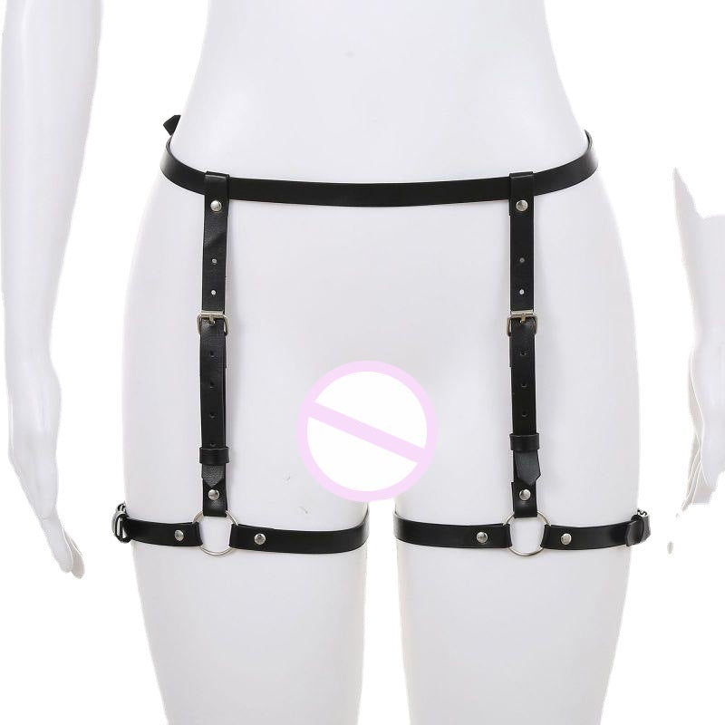 Bondage BDSM Harness Set for Women – Erotic PU Leather Lingerie with Adjustable Straps
