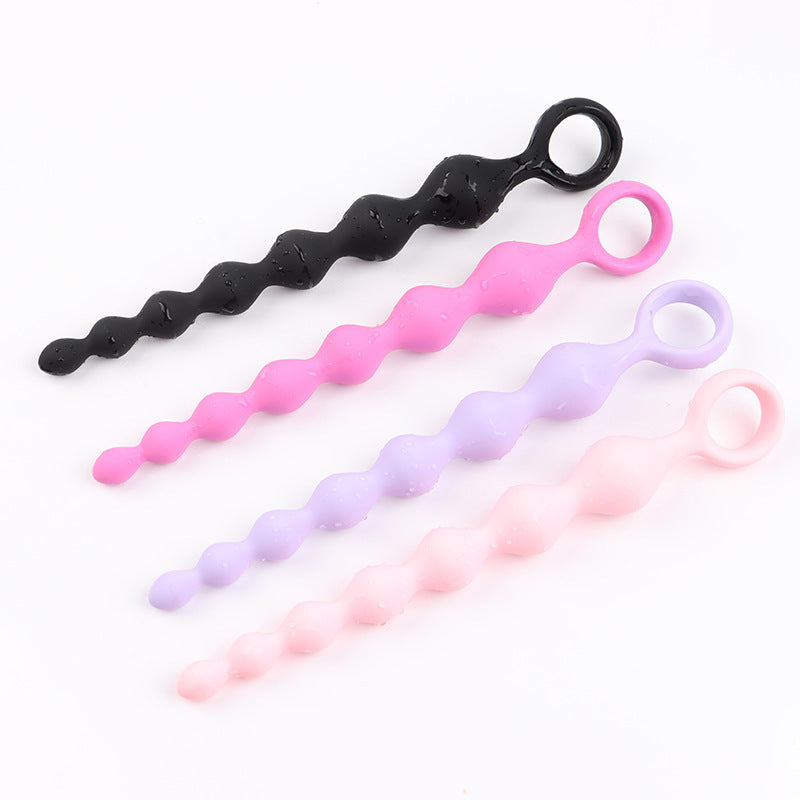 Silicone Butt Plug with Pull Beads – Anal Dilatation Device for Men and Women, Available in 4 Colors