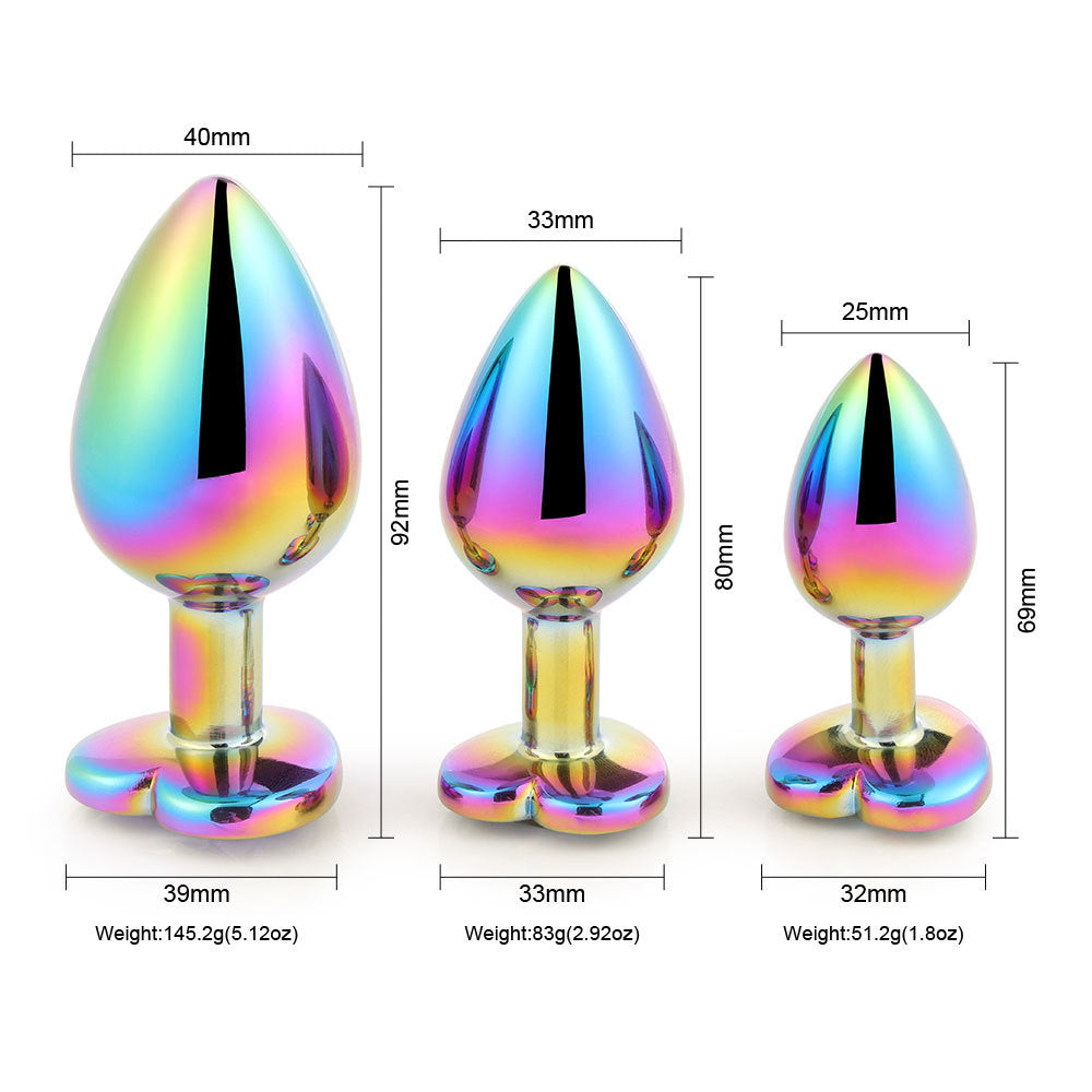 Colorful Heart-Shaped Metal Butt Plug Set – Sexy Aluminum Alloy Toys