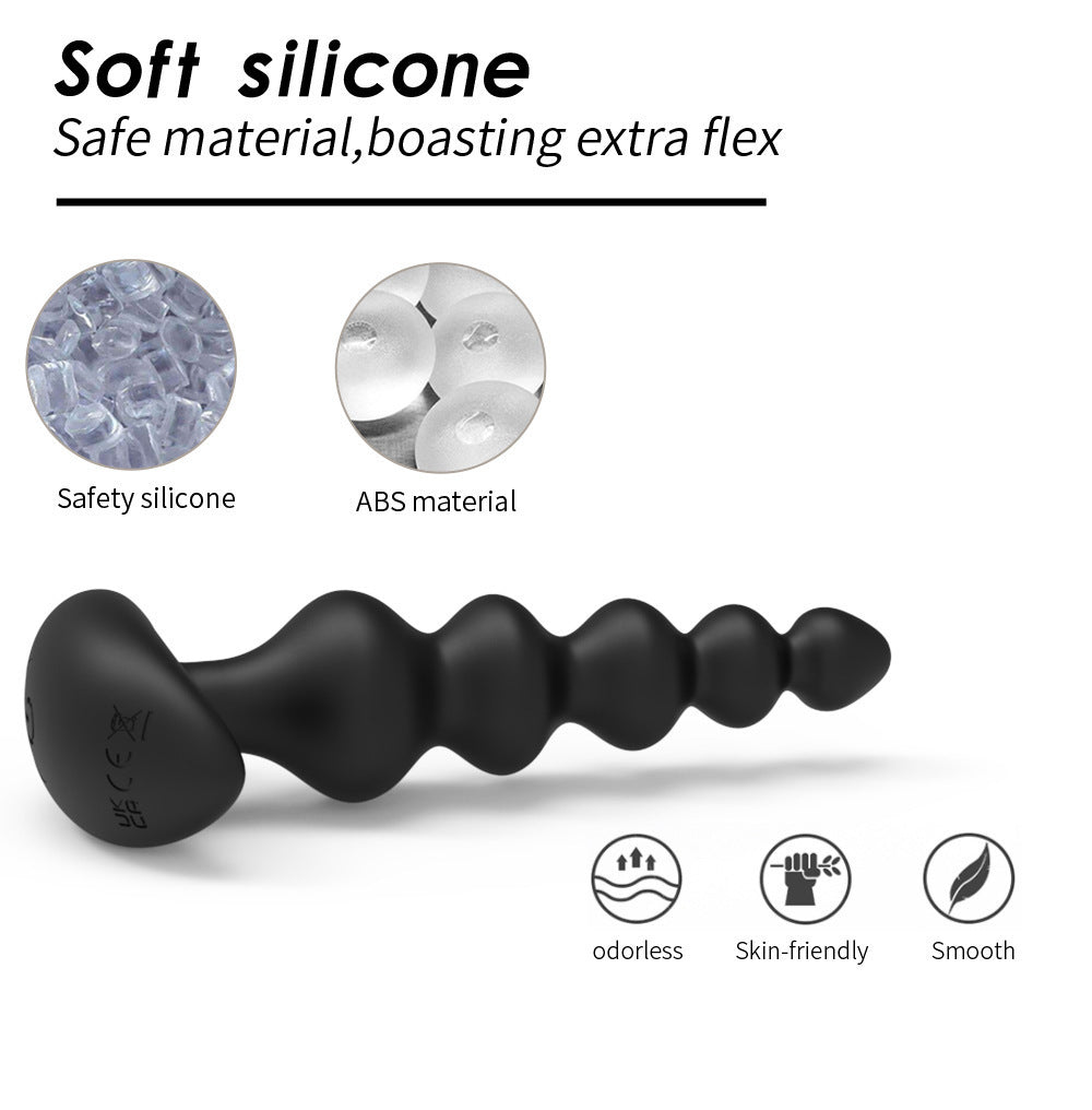 Remote Control Rechargeable Prostate Massager – Black ABS Silicone with USB Charging