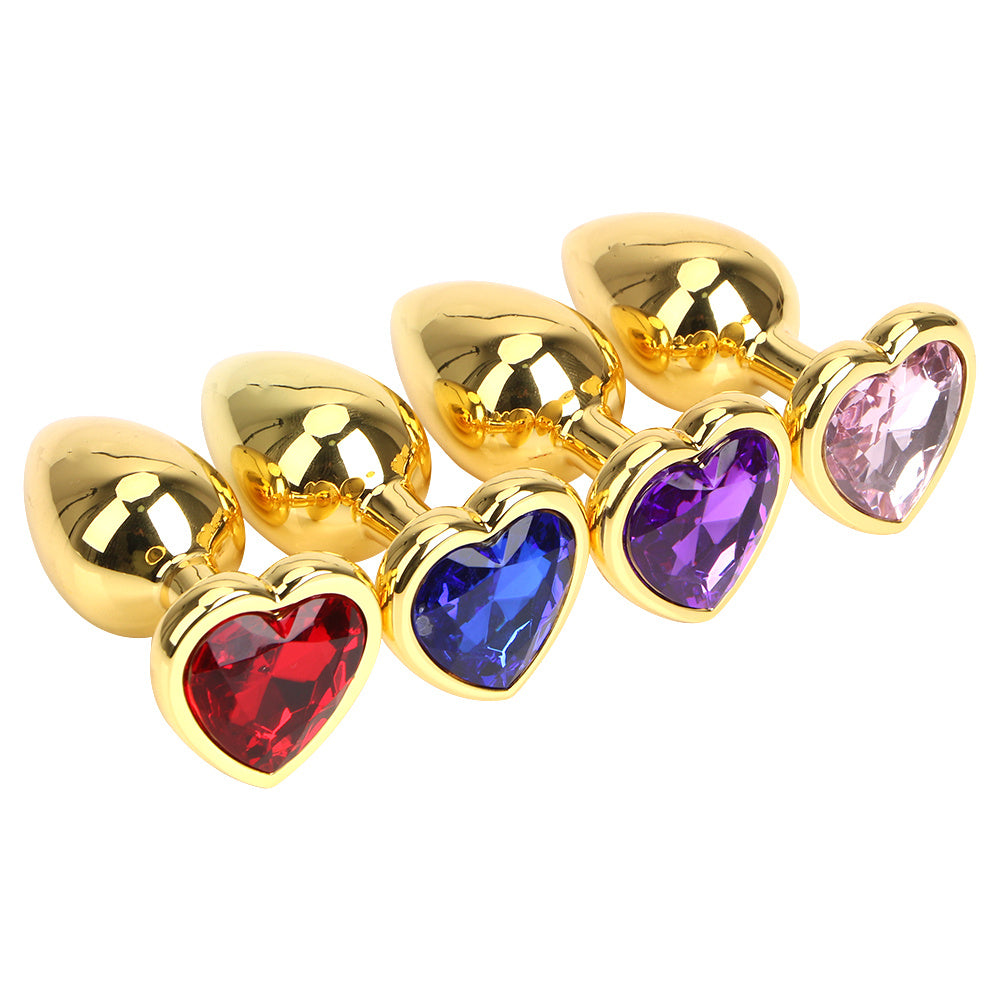 Gold Alloy Love Heart Butt Plug - Fashionable Minimalist Design