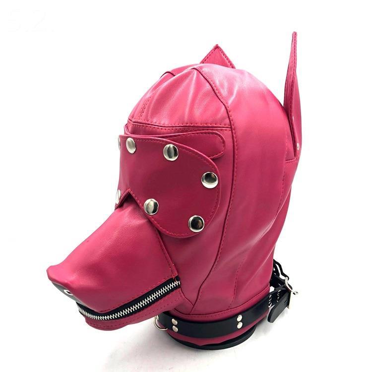 Women's Leather Bondage Hood Toy - Available in Multiple Colors