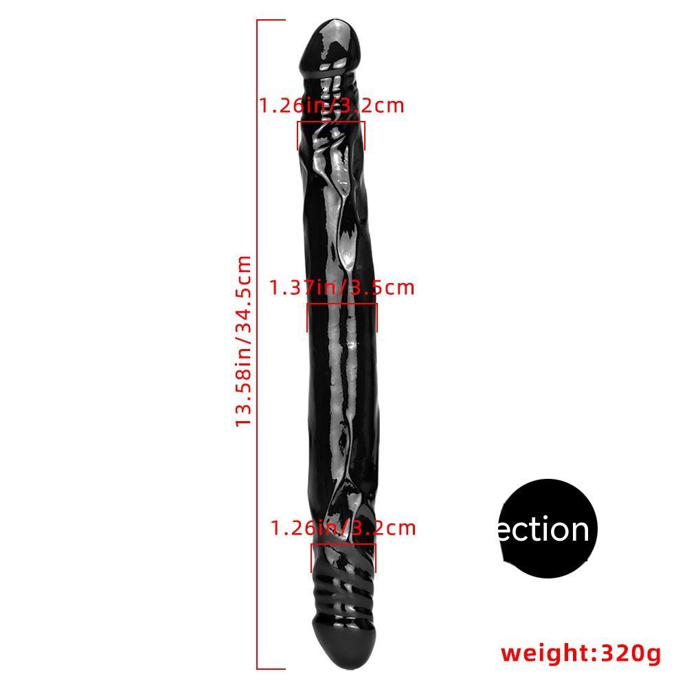 Gay Double-Headed Dildos Simulation - Black PVC, Multiple Styles