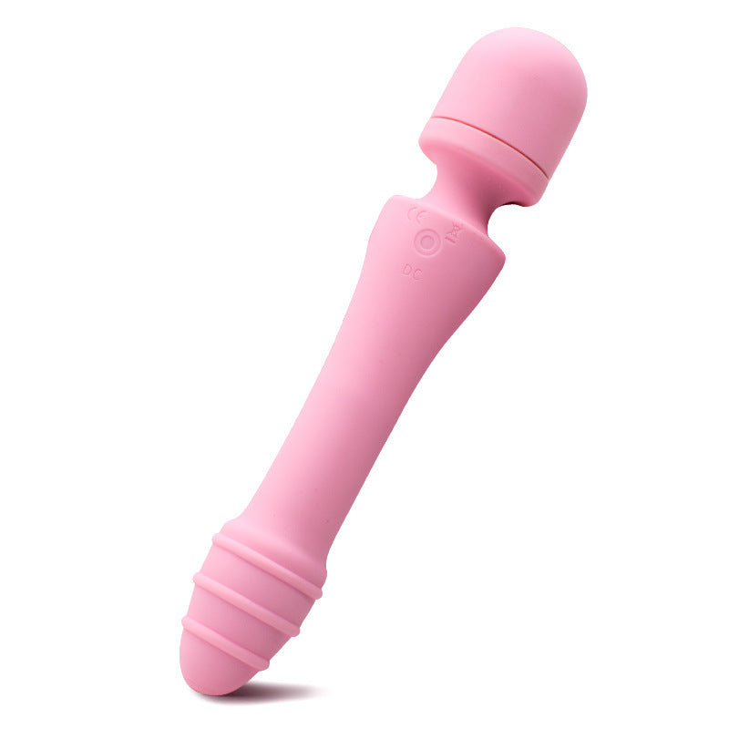 Double-Headed Vibrator - Electric, USB Rechargeable, Silicone & ABS, Available in Pink, Rose Red, Purple, and Black