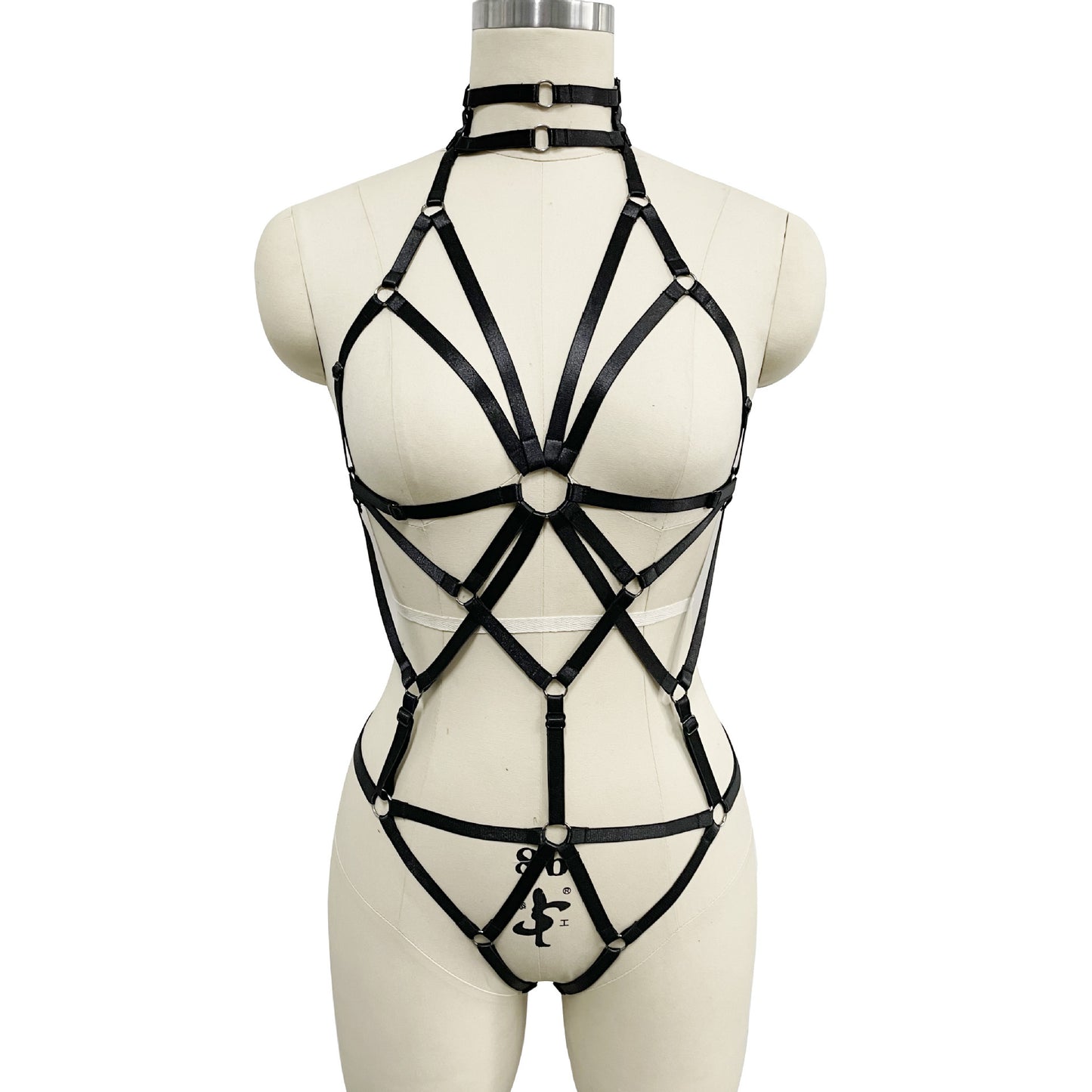 Adjustable Body Binding Underwear – Seductive Black Harness Suit for Mature Style