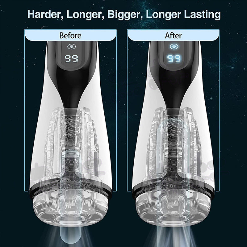 Automatic Telescopic Heating & Vibration Pleasure Toy with Sound – Silicone Design for Men