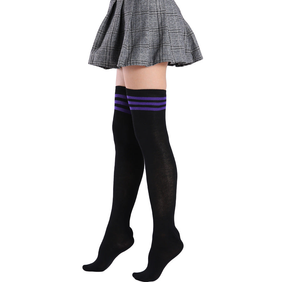All-Match Women's Dance Pantyhose - Overknee Long Boot Socks with Stripes in Multiple Colors