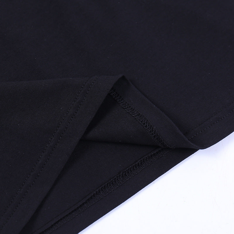 Women's Black Slim Hollow Mesh Patchwork Top | Fashion Short Sleeve Shirt