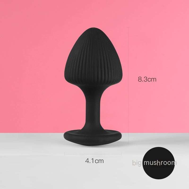 Minimalist Portable Silicone Mushroom Anal Plug – Available in Black and Blue