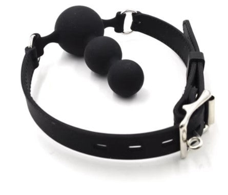 Bundle Forced Deep Throat Mouth Ball with Silicone Toys Set – Mouth Ball, Breast Clip, Eye Mask & Candle
