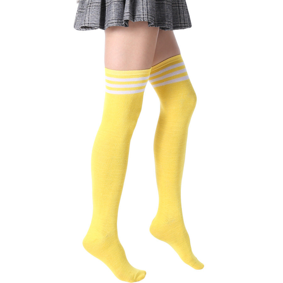 All-Match Women's Dance Pantyhose - Overknee Long Boot Socks with Stripes in Multiple Colors