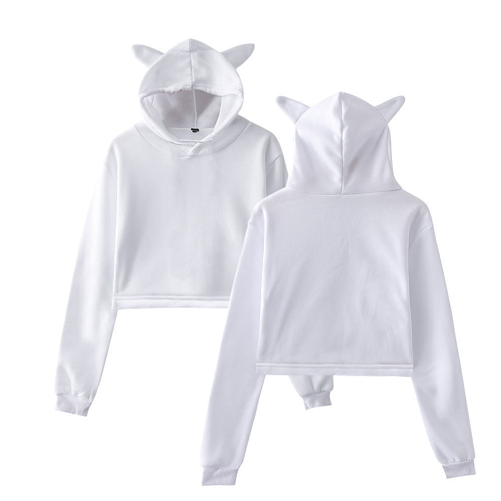 Women's Long Sleeve Crop Hoodie | Comfortable Pullover Sweatshirt for Streetwear
