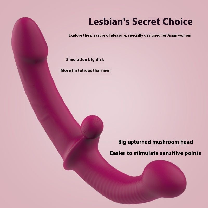Wireless Remote Control Double-Ended Vibrator – Dual Stimulation Strap-On Dildo for Couples