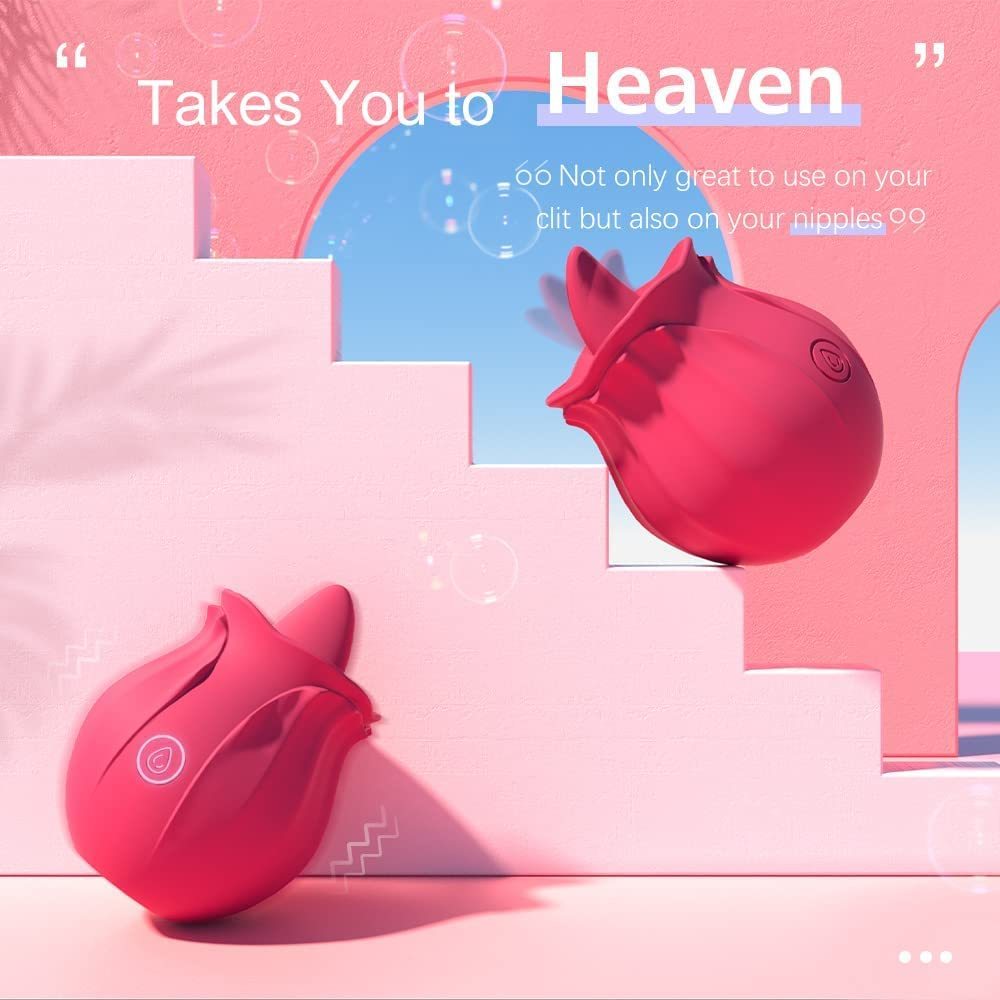 Rechargeable Rose Toy with Tongue Licking Function